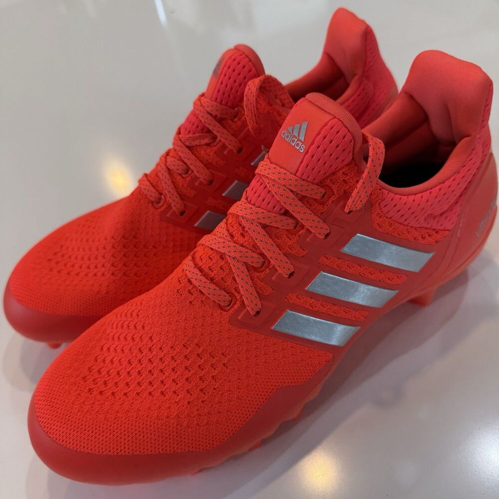 Adidas UltraBoost Football Cleats JP7411 Men's Size 11 SolarRed/Silver PrimeKnit